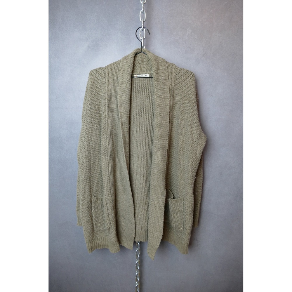 KARINE LAYER Oversized Shawl Collar Knit Cardigan Sweater Khaki XXL‎